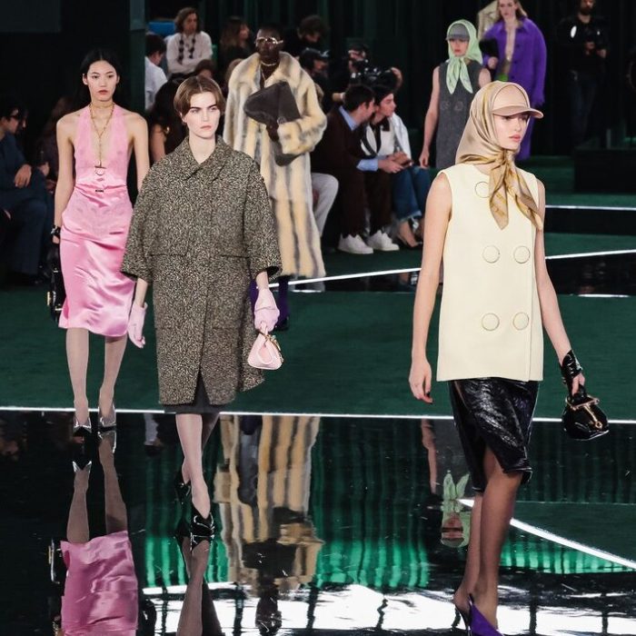 Models walk the runway during the Gucci Fall 2025 ready-to-wear collection show during Milan Fashion Week.

Pictured: model,Image: 969234807, License: Rights-managed, Restrictions: -ESP, -FRA, -PRT, -ITA, Model Release: no, Pictured: model